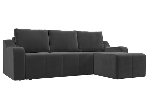Угловой диван для гостиной Элида, Серый (велюр) в Перми - изображение