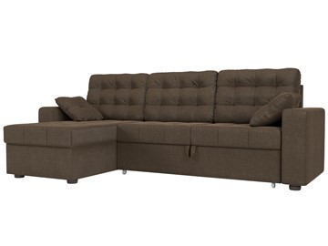 Угловой диван с оттоманкой Камелот, Коричневый (рогожка) в Перми - предосмотр