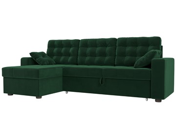 Угловой диван с оттоманкой Камелот, Зеленый (велюр) в Перми - предосмотр