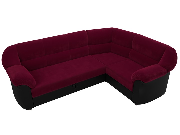 Угловой диван Карнелла, Бордовый/Черный (микровельвет/экокожа) в Перми - изображение 5