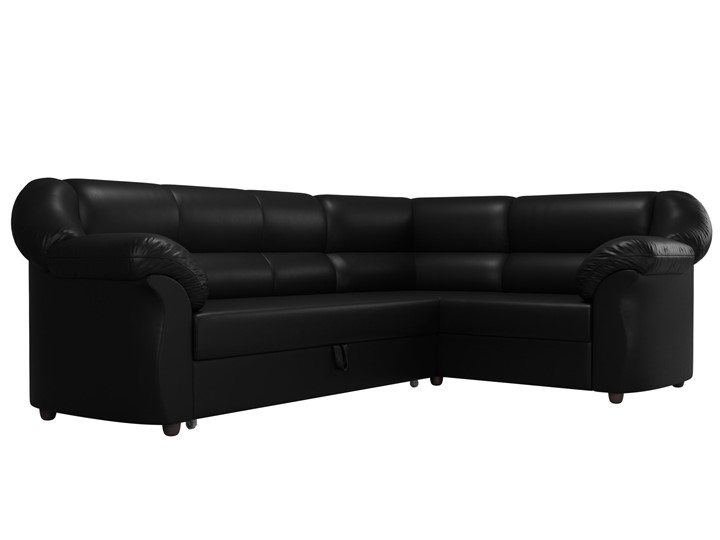 Большой угловой диван Карнелла, Черный (экокожа) в Перми - изображение 3