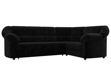 Угловой диван для гостиной Карнелла, Черный (велюр) в Перми - предосмотр