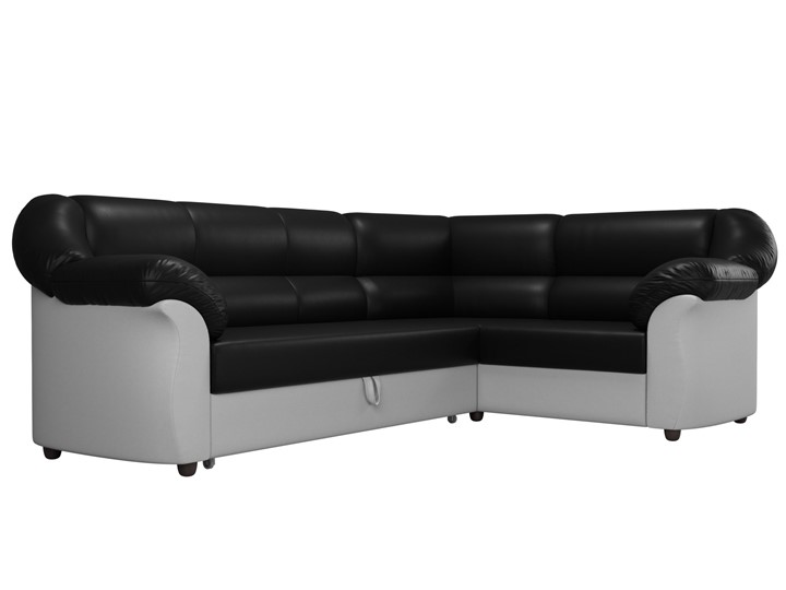 Угловой диван Карнелла, Черный/Белый (экокожа) в Перми - изображение 3