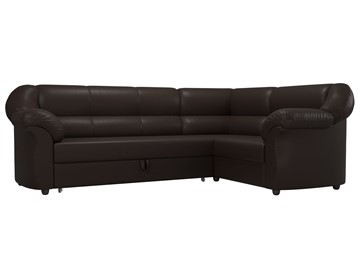 Угловой диван для гостиной Карнелла, Коричневый (экокожа) в Перми - предосмотр