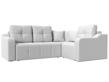 Угловой диван для гостиной Кембридж, Белый (экокожа) в Перми - предосмотр