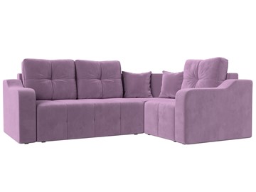 Угловой диван для гостиной Кембридж, Сиреневый (микровельвет) в Перми - предосмотр