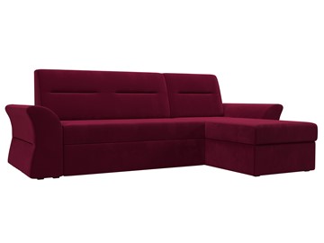 Угловой диван с оттоманкой Клайд, Бордовый (микровельвет) в Перми - предосмотр