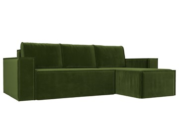Угловой диван с оттоманкой Куба, Зеленый (микровельвет) в Перми
