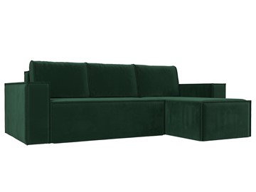 Угловой диван с оттоманкой Куба, Зеленый (велюр) в Перми - предосмотр
