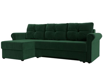 Угловой раскладной диван Леон боннель, Зеленый (Велюр) в Перми