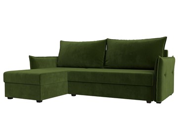 Угловой раскладной диван Лига-004, Зеленый (Микровельвет) в Перми