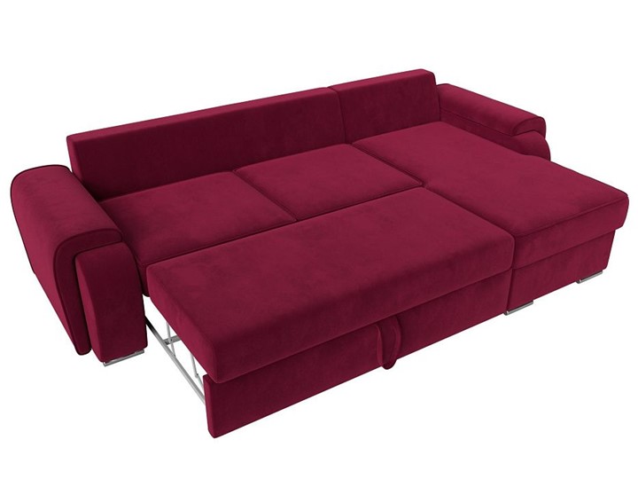 Угловой раскладной диван Лига-025, Бордовый (Микровельвет) в Березниках - изображение 1