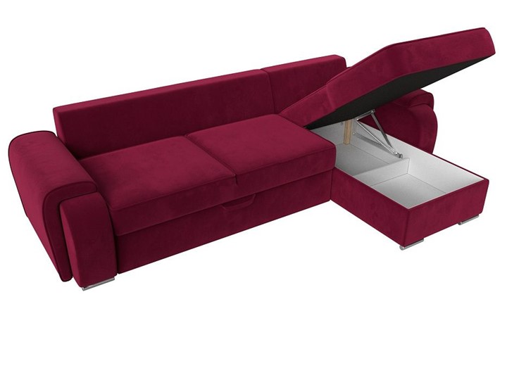 Угловой раскладной диван Лига-025, Бордовый (Микровельвет) в Березниках - изображение 2