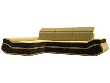 Угловой раскладной диван Лига-032 Желтый\коричневый (Микровельвет) в Кунгуре