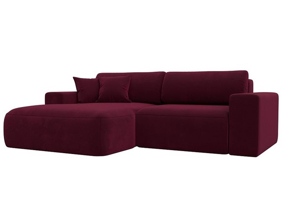 Угловой диван Лига-036 Классик, Бордовый (Микровельвет) в Перми - изображение