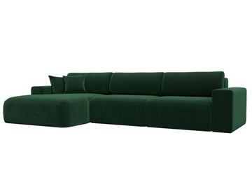 Угловой диван Лига-036 Классик лонг, Зеленый (велюр) в Перми