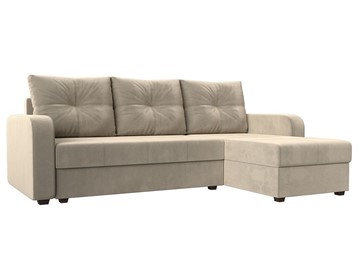Угловой диван с оттоманкой Ливерпуль Лайт, Бежевый (Микровельвет) в Перми - предосмотр