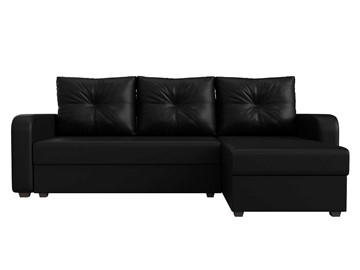 Угловой диван с оттоманкой Ливерпуль Лайт, Черный (Экокожа) в Перми - предосмотр 5
