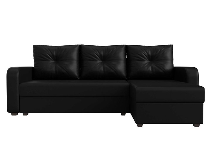 Угловой диван с оттоманкой Ливерпуль Лайт, Черный (Экокожа) в Перми - изображение 5
