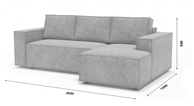Угловой диван Лофт 263х159х93 (Ремни/Тик-так) в Перми - изображение 9