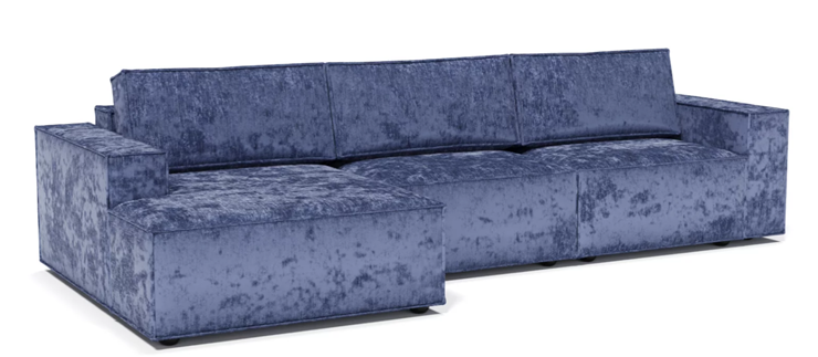 Угловой диван с оттоманкой Лофт 357х159х93 (Ремни/Еврокнижка) в Перми - изображение 1