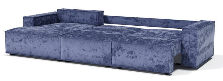 Угловой диван с оттоманкой Лофт 357х159х93 (Ремни/Еврокнижка) в Перми - изображение 2