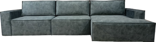 Угловой диван с оттоманкой Лофт 357х159х93 (Ремни/Еврокнижка) в Перми - изображение 3