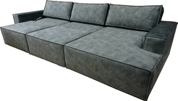 Угловой диван с оттоманкой Лофт 357х159х93 (Ремни/Еврокнижка) в Перми - предосмотр 5