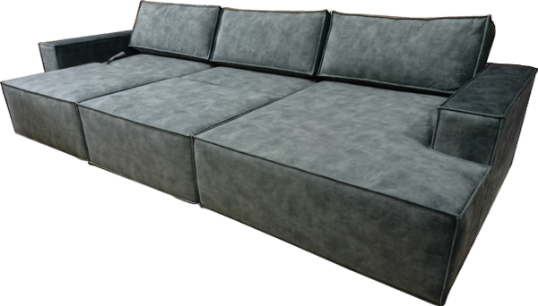 Угловой диван Лофт 357х159х93 (Ремни/Тик-так) в Перми - изображение 5