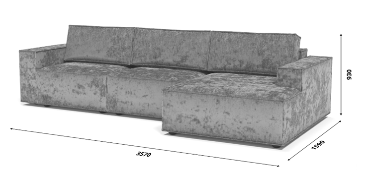 Угловой диван Лофт 357х159х93 (Ремни/Тик-так) в Перми - изображение 8