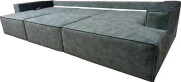 Угловой диван с оттоманкой Лофт 357х159х93 (Ремни/Еврокнижка) в Перми - предосмотр 6