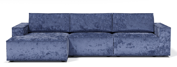 Угловой диван с оттоманкой Лофт 357х159х93 (Ремни/Еврокнижка) в Перми - изображение