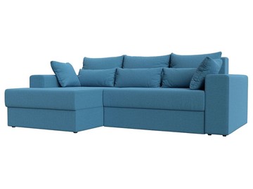Угловой диван с оттоманкой Майами, Амур голубой (Рогожка) в Березниках
