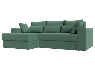 Угловой диван для гостиной Майами, Амур зеленый (Рогожка) в Перми