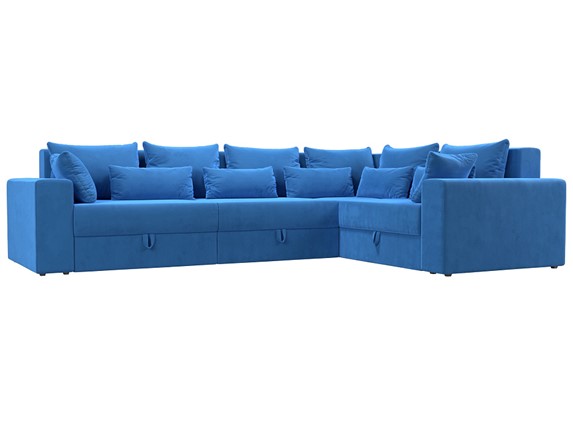 Угловой диван Майами long, Голубой (Велюр) в Перми - изображение