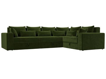 Угловой раскладной диван Майами long, Зеленый (микровельвет) в Перми