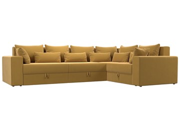 Угловой раскладной диван Майами long, Желтый (микровельвет) в Перми