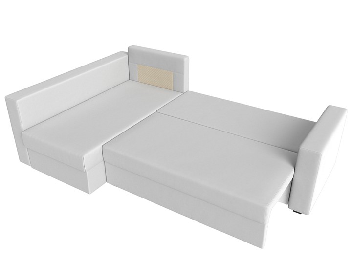 Угловой раскладной диван Мансберг, Белый (Экокожа) в Чайковском - изображение 2