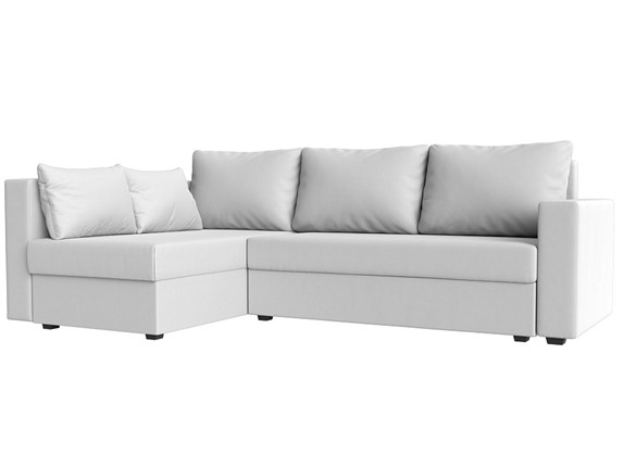 Угловой раскладной диван Мансберг, Белый (Экокожа) в Соликамске - изображение
