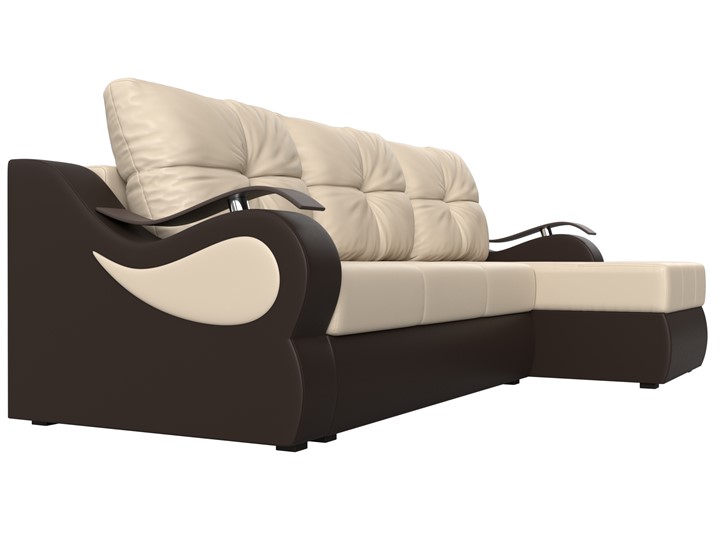 Угловой диван Меркурий, Бежевый/коричневый (экокожа) в Березниках - изображение 2