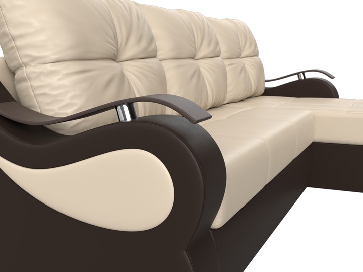 Угловой диван Меркурий, Бежевый/коричневый (экокожа) в Перми - изображение 3