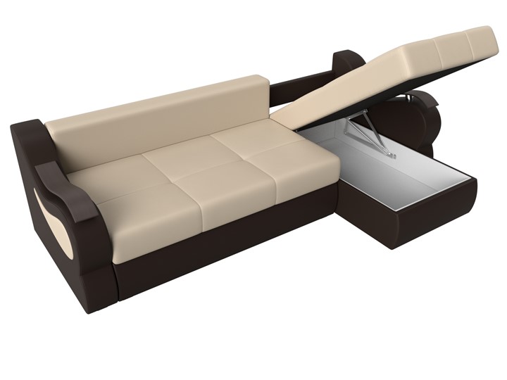 Угловой диван Меркурий, Бежевый/коричневый (экокожа) в Березниках - изображение 6