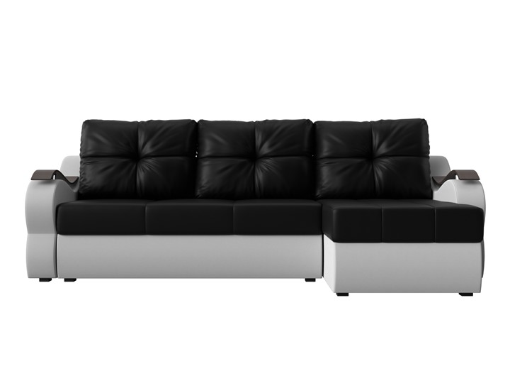 Угловой диван Меркурий, Черный/белый (экокожа) в Перми - изображение 1