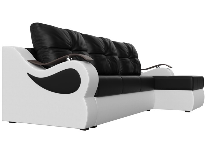 Угловой диван Меркурий, Черный/белый (экокожа) в Перми - изображение 2