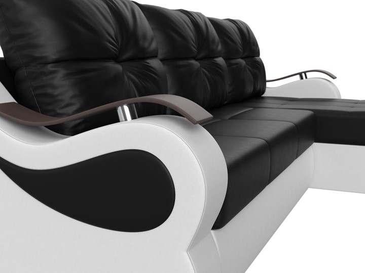 Угловой диван Меркурий, Черный/белый (экокожа) в Перми - изображение 3