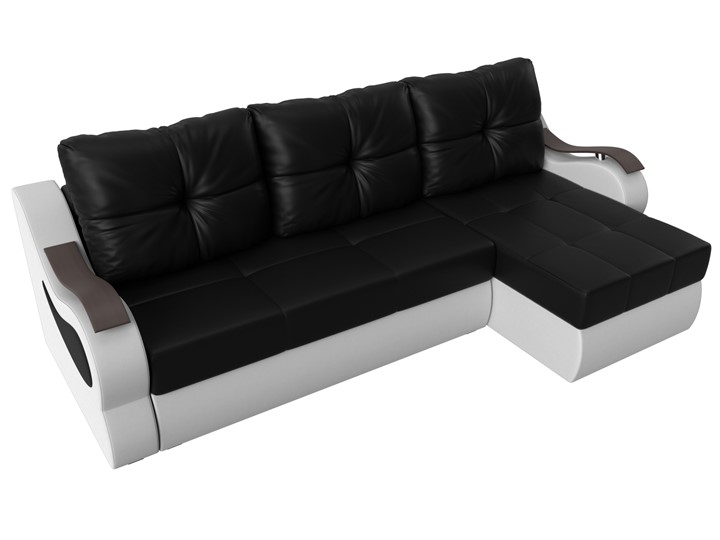 Угловой диван Меркурий, Черный/белый (экокожа) в Перми - изображение 4