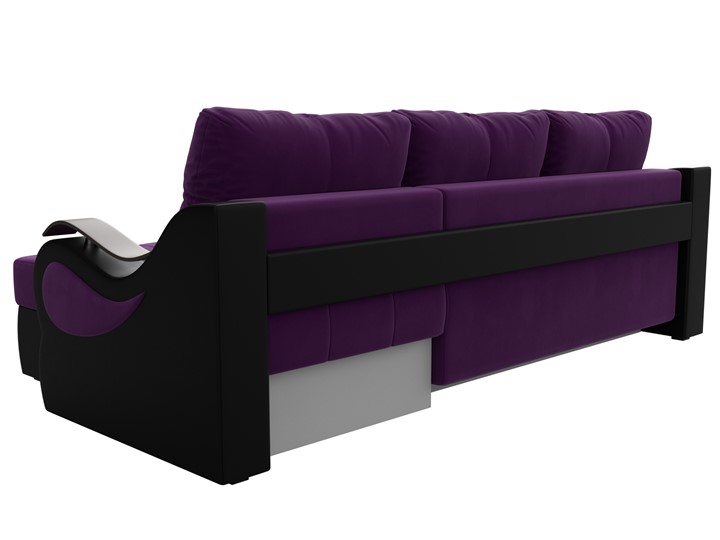 Угловой диван Меркурий, Фиолетовый/черный (вельвет/экокожа) в Перми - изображение 7
