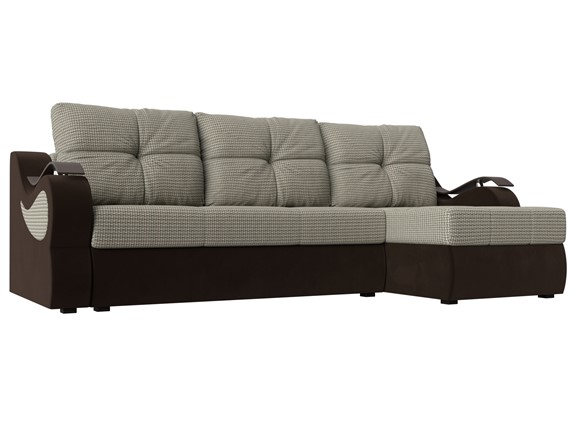 Угловой диван Меркурий, Корфу 02 (рогожка)/коричневый (вельвет) в Перми - изображение