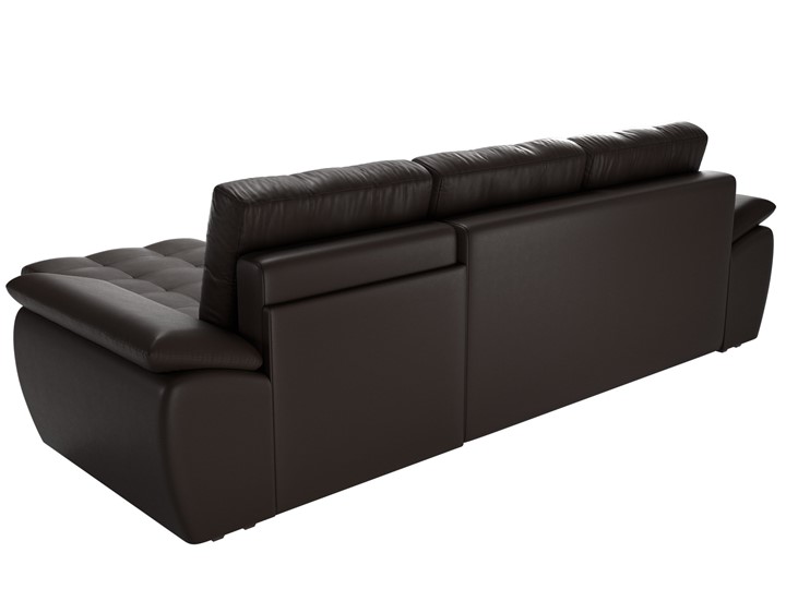 Угловой диван для гостиной Нэстор, Коричневый/Бежевый (экокожа/рогожка) в Перми - изображение 9