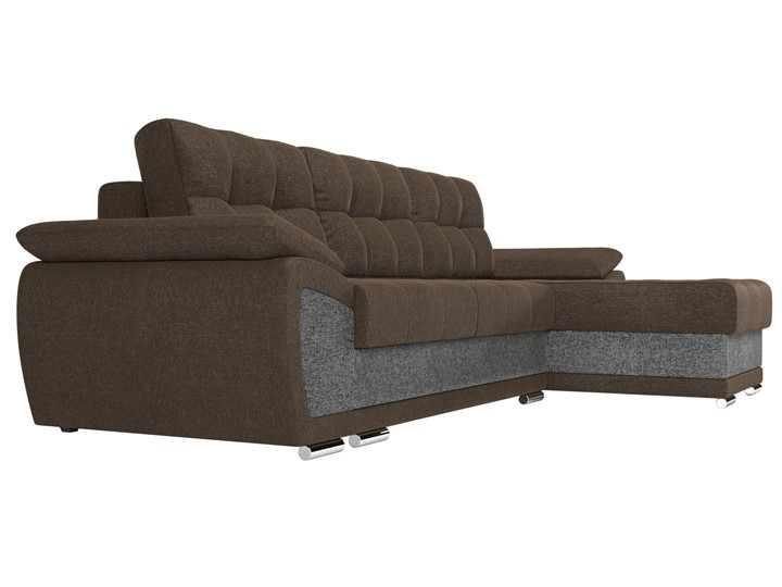 Угловой диван для гостиной Нэстор, Коричневый/Серый (рогожка) в Перми - изображение 4